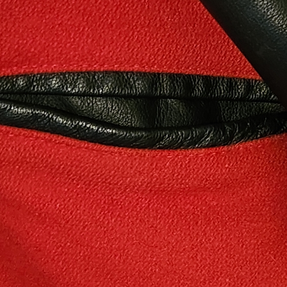 Lettermans Jacket, Medium, Red & Black, 24in. sleeve, 25in. Length, Eagles, - Picture 4 of 10